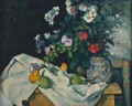 Naturaleza muerta con flores y frutas Paul Cezanne